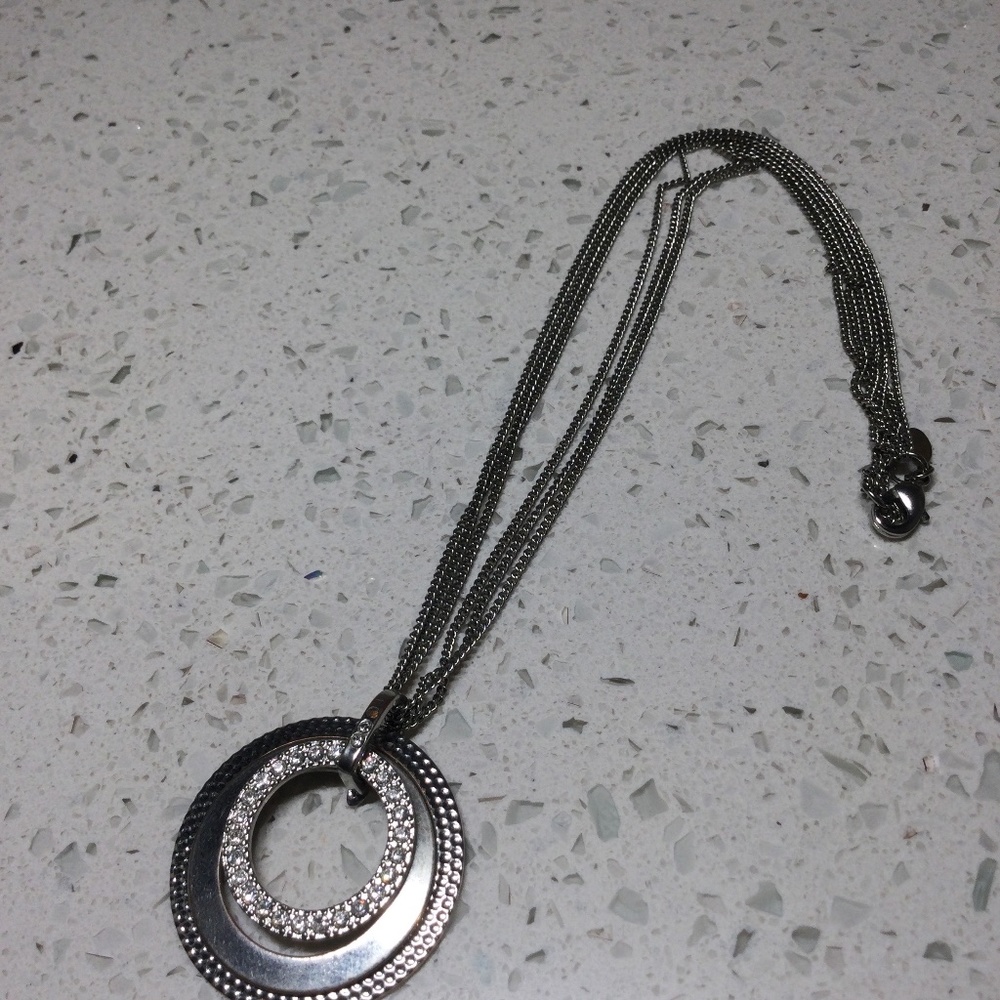 Premier Designs Silver Concentric Circles Necklace